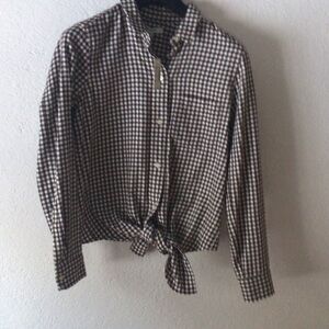 Madewell Brown Checkered Button Down Shirt